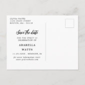 Pink Schönes Script Sweet 16 Foto Save the Date Ankündigungspostkarte (Rückseite)