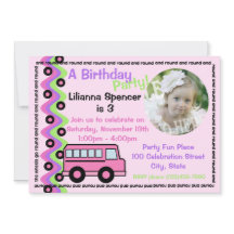 Pink School Bus Wheels mit Foto