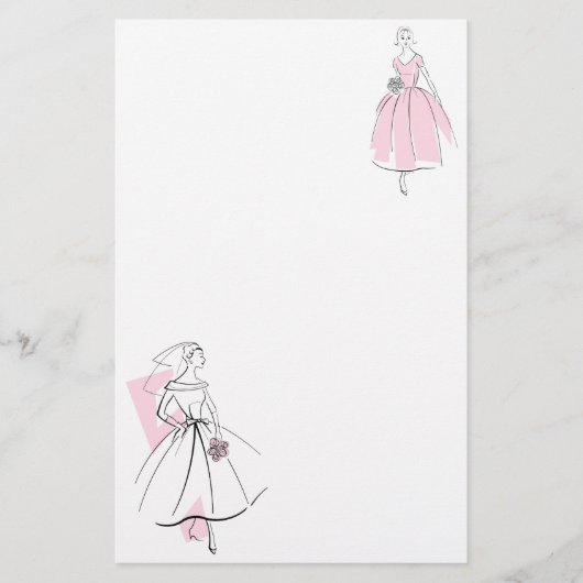 Pink-Schreibwaren der Fashion Bride Group Briefpapier (Vorderseite)