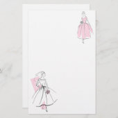 Pink-Schreibwaren der Fashion Bride Group Briefpapier (Vorne/Hinten)