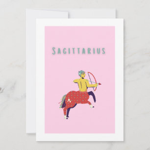 Pink Schütze, Tierkreiszeichen, Sternzeichen Einladung