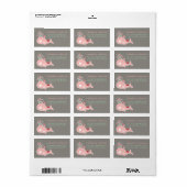 Pink Schwangere Mama Whale Baby Dusche Adressensch Adressaufkleber (Vorne)