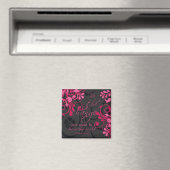 Pink Schwarz Abstrakt Floral Inspiration Magnet (In Situ (Geschirrspüler))