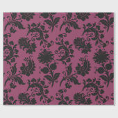 Pink-schwarz-gotische Blume Muster Halloween Geschenkpapier (Flach)