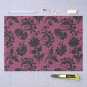 Pink-schwarz-gotische Blume Muster Halloween Seidenpapier (Handwerk)