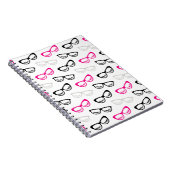 Pink, Schwarz & Grau Brillen & Lashes Notizblock (Rechte Seite)
