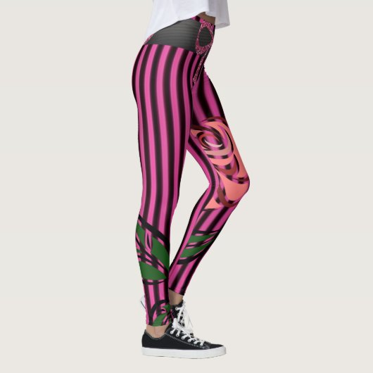 Pink-schwarz-langes Leggings (Rechts)