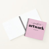 Pink Schwarz Personalisiert Sketchbook Ihr Name Notizblock (Innenseite)