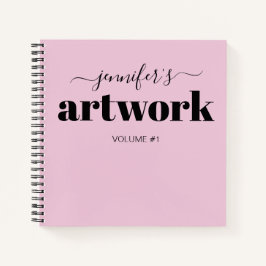 Pink Schwarz Personalisiert Sketchbook Ihr Name Notizblock