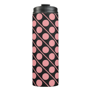 Pink-schwarz-polka-Punktmuster Thermosbecher