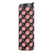 Pink-schwarz-polka-Punktmuster Thermosbecher (Nach links gedreht)