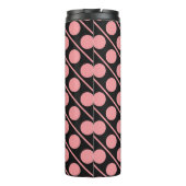 Pink-schwarz-polka-Punktmuster Thermosbecher (Rückseite)