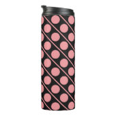 Pink-schwarz-polka-Punktmuster Thermosbecher (Nach rechts gedreht)
