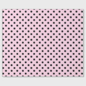 Pink-schwarz-polka-Punktpapier Geschenkpapier (Flach)