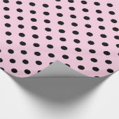 Pink-schwarz-polka-Punktpapier Geschenkpapier (Ecke)