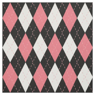 Pink Schwarz-Raute-Muster Stoff