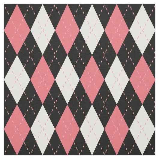 Pink Schwarz-Raute-Muster Stoff (Muster)