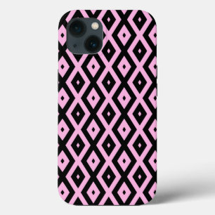 Pink-schwarz-schwarzes Diamantenmuster Case-Mate i iPhone Hülle