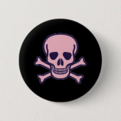 Pink Schwarz-Tintenknopf Button (Vorderseite)