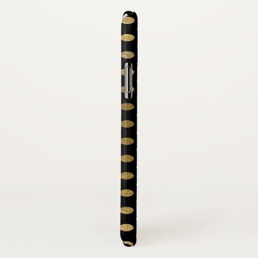 Pink, Schwarz und Gold Foil Polka Dot Monogramm Case-Mate iPhone Hülle (Hinten/Rechts)