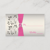 Pink, Schwarz und Silber Platzkarte (Rückseite)