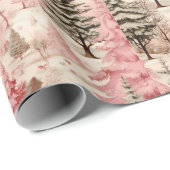 Pink & schwarz Weihnachtsbaumgeschenkpapier Geschenkpapier (Rolleneckpunkt)