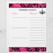 Pink Schwarz-weiß Chandelier Gästebuch (Vorne/Hinten)