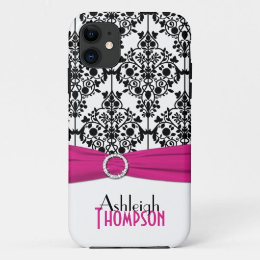 Pink, schwarz, weiß Damask iPhone 5 Fall Case-Mate iPhone Hülle (Rückseite)