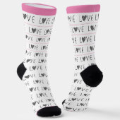 PINK SCHWARZ-WEISS DIN STRIPE MOTHER'S DAY MODERN SOCKEN (Gewinkelt)