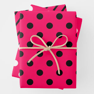 Pink, Schwarz & Weiß Geschenkpapier Set
