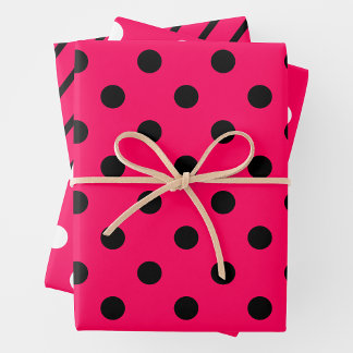 Pink, Schwarz & Weiß Geschenkpapier Set