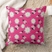 PINK SCHWARZ-WEISS LADYBUGS & WHITE DAISIES KISSEN (Decke)