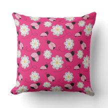 PINK SCHWARZ-WEISS LADYBUGS & WHITE DAISIES