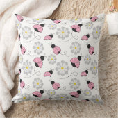 PINK SCHWARZ-WEISS LADYBUGS & WHITE DAISIES KISSEN (Decke)