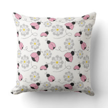 PINK SCHWARZ-WEISS LADYBUGS & WHITE DAISIES