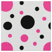 Pink Schwarz-weiß Polka Dots Stoff (Nahaufnahme)