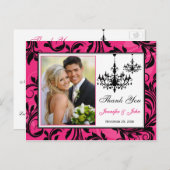 Pink Schwarz-weiße Kronleuchter Vielen Dank Post C Postkarte (Vorne/Hinten)