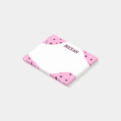 Pink Schwarze Coole Sterne Name hinzufügen Post-it Klebezettel (angewinkelt)