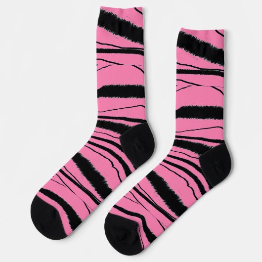 Pink + Schwarze Crew Premium Socken (Linkes Detail)