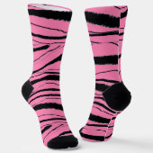 Pink + Schwarze Crew Premium Socken (Gewinkelt)