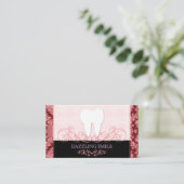 Pink + Schwarze Kosmetikzahnmittel Visitenkarte (Stehend Vorderseite)