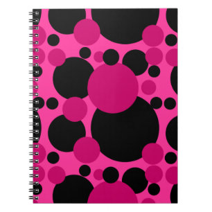Pink-schwarze Punktmuster Notizblock