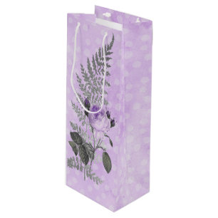 PINK SCHWARZE SILVER BLUME GESCHENKTÜTE FÜR WEINFLASCHEN