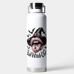 PINK & SCHWARZER HALLOWEEN HEXENHUT UND ÜPPIGE LIP TRINKFLASCHE
