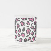 Pink-schwarzer Leopard-Tierdruck mit Monogramm Mattglastasse (Mittel)