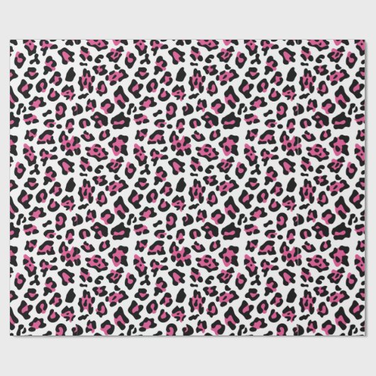 Pink-schwarzer Leopard-Tierdruck-Muster Geschenkpapier (Flach)