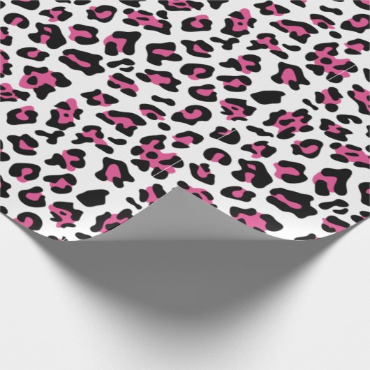 Pink-schwarzer Leopard-Tierdruck-Muster Geschenkpapier (Ecke)