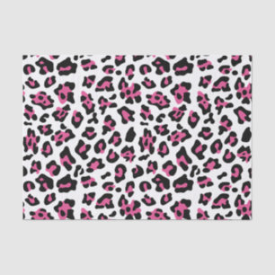 Pink-schwarzer Leopard-Tierdruck-Muster Seidenpapier