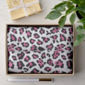 Pink-schwarzer Leopard-Tierdruck-Muster Seidenpapier (Geschenk)