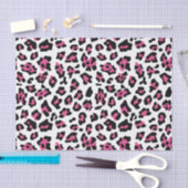 Pink-schwarzer Leopard-Tierdruck-Muster Seidenpapier (Handwerk)